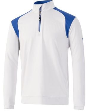 Island Green Colour Block Panelled Golf Top Layer /Royal) - Blue