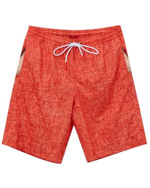 Isaia Polyester Swim Shorts - Red