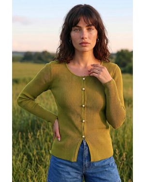 Roman Pearl Ribbed Knit Jumper - Green