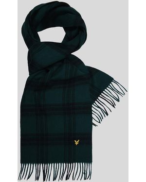 Lyle & Scott Check Lambswool Scarf Material_Wool1 - Black