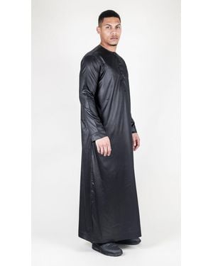 Thobez Thobe Robe Satin Emirati Islamic Jubba Eid Regular Fit - Blue