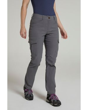 Mountain Warehouse 'Conniston' Cargo Trousers Quick Dry Stretchy Camping Hiking Trousers Polyamide - Grey
