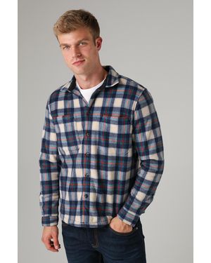 Tokyo Laundry Checked Yarn-Dyed Fleece Shirt - Blue