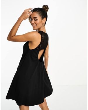 ASOS Sleeveless Crochet Neck Mini Dress - Black