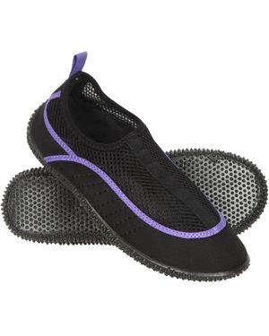 Mountain Warehouse 'Bermuda' Aqua Shoe With Top Mesh Panel Slip On Summer Beach Sandals Textile - Black