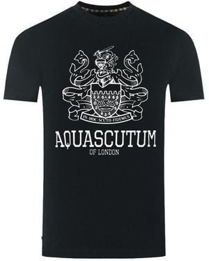 Aquascutum Bold London Aldis Brand Logo T-Shirt - Black