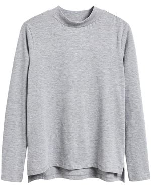 Secret Label High Neck Long Sleeve Jersey Top - Grey
