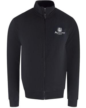 Aquascutum Active Zip Up Sweatshirt Cotton - Blue