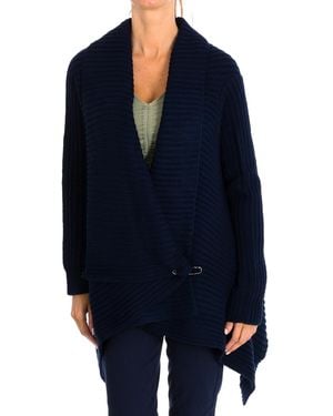 Karl Marc John Knitted Cardigan With Safety Pin Closure 8515 - Blue