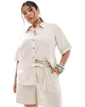 Vero Moda Boxy Shirt Co-Ord - Natural