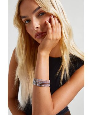 Boohoo Multi Layer Embellished Bangle - Brown