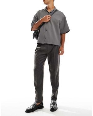 ASOS Smart Tapered Fit Trousers - Grey