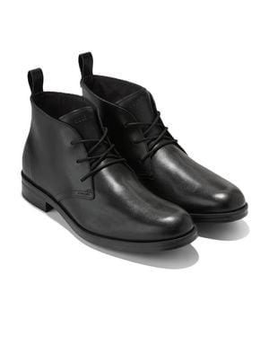 Cole Haan Newmark Grand Flexcraft Leather Chukka Boots - Black