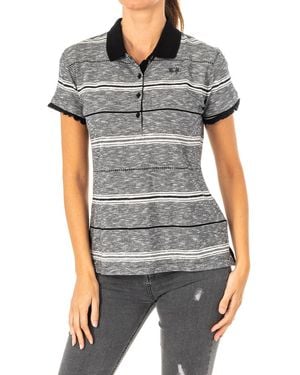 La Martina Short-Sleeved Polo Shirt With Lapel Collar Lwp005 - Grey