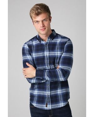 Tokyo Laundry Dark Cotton Printed Long Sleeve Shirt - Blue