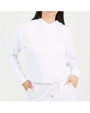 Brave Soul Cropped Hooded Sweatshirt - White