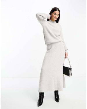 Y.A.S Fluffy Maxi Skirt Co-Ord - White