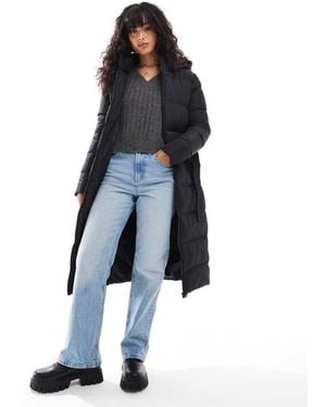 Threadbare Maxi Belted Puffer Coat - Blue