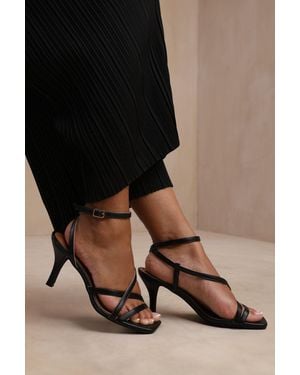 Where's That From Wheres 'Austin' Multi Strap Cross Over Mid Heels - Black