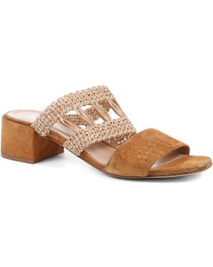 Jones Bootmaker Kimora Raffia Heeled Mule Sandals - Brown