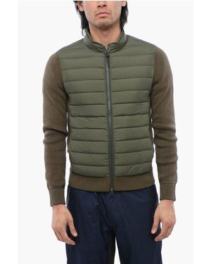 Woolrich Gewatteerde Bomber Met Gebreide Mouwen In Groen