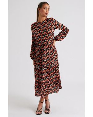 Urban Bliss Pattern Sybille Floral Smock Dress - Black