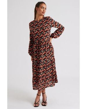 Urban Bliss Pattern Sybille Floral Smock Dress - Black