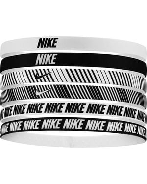 Nike Classic Printed Flexible Hairband (Pack Of 6) - Black