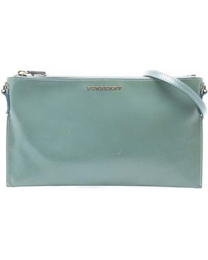 Burberry Pre-Owned Grained Leather Peyton Crossbody - Blue