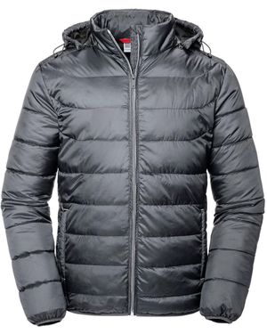Russell Adults Hooded Nano Jacket (Iron) - Grey