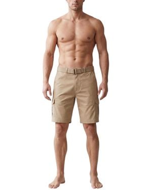 Other Cargo Shorts Relax Fit Comfort Flex Cotton Stretch Knee Combat Bermuda Pant - Natural