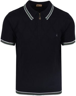 Gabicci Moore Knitted Polo Shirt - Black
