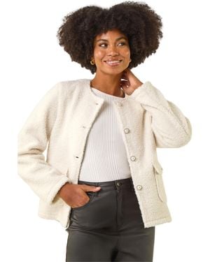 Roman Cosy Boucle Fleece Jacket - Natural