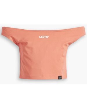 Levi's Levi's Bardot Minimal Sport Logo Coral Quartz Graphic Print Tank T-Shirt - White