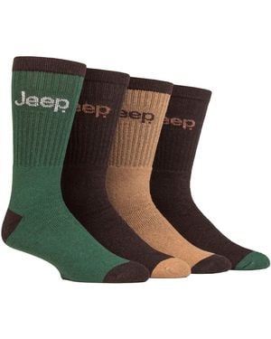 Jeep 4 Pack Recycled Cotton Boot Socks - Green