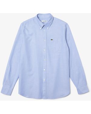 Lacoste Regular Fit Oxford Cotton Shirt - Blue