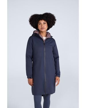 Mountain Warehouse 'Pace' Longline Jacket With Adjustable Hood Waterproof Coat - Blue
