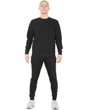 MYT Crew Neck Embroidery Logo Tracksuit - Black