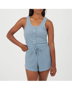 Brave Soul Sleeveless Scoop Neck Lounge Set - Blue
