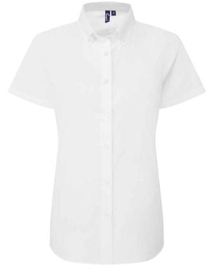 PREMIER Ladies Supreme Oxford Short-Sleeved Formal Shirt - White