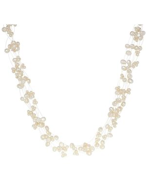 Valero Pearls Fresh Water Cultured Pearl Necklace - Metallic