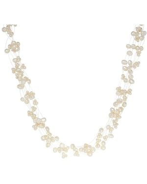 Valero Pearls Fresh Water Cultured Pearl Necklace - Metallic