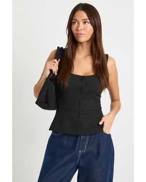 Boohoo Scoop Neck Tailored Waistcoat - Blue