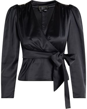 faina Wikkel Blouse Dames Zwart
