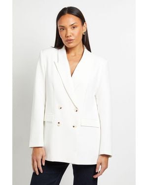 PRINCIPLES Relaxed Double Breasted Blazer - White