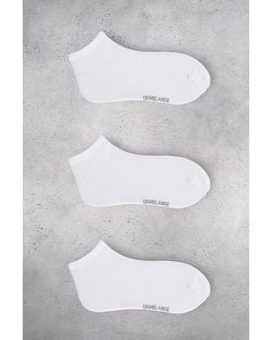 Grimelange 3-Pack Thin Knitted Crew Socks - Grey