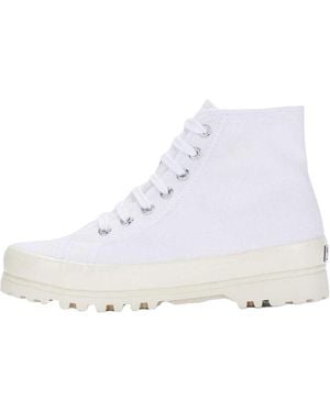 Superga Adult 2341 Alpina Shiny Gum High Top Trainers /Shiny Off) - White
