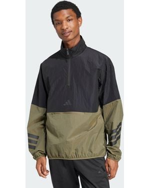 adidas Future Icons 3-Stripes Woven Half-Zip Sweatshirt - Green