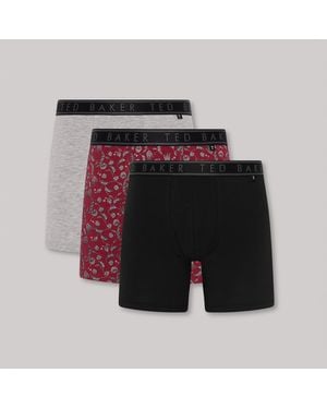 Ted Baker 3-Pack Cotton Boxer Briefs Heather/Kinsel - Black