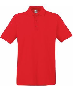 Fruit Of The Loom Premium Short Sleeve Polo Shirt - Red
